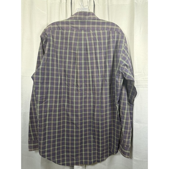 Ralph Lauren Dress Shirt Mens Medium Purple Green Plaid Classic Fit Pony Logo - Picture 7 of 7
